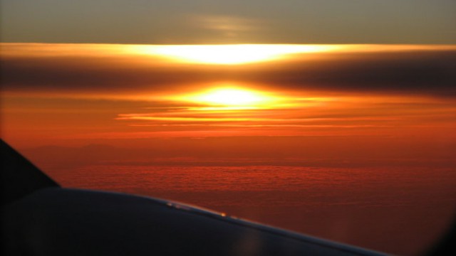 Sončni zahod iz letala