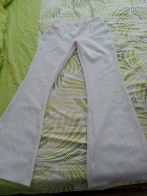 Bele elegantne hlače (potrebno samo na novo všiti zadrgo), št. S (36)