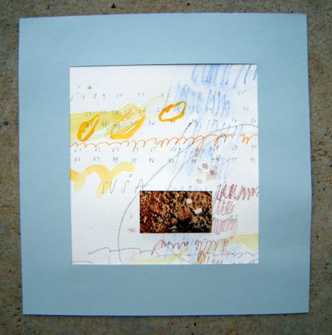 - suša - akvarel + kolaž, 18,5 x 20 cm, 2006
