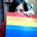 eva and the gay flag. ok thats not really a flag :)