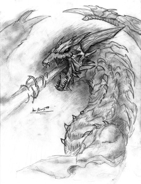 -- Awakened Dragon --
Narisan za eno frendico k ma rada zmaje. (Svinčnik + pepel.. FROM T