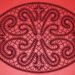 bordo rdeč ovalni prtič (velikost 40 x 27 cm)