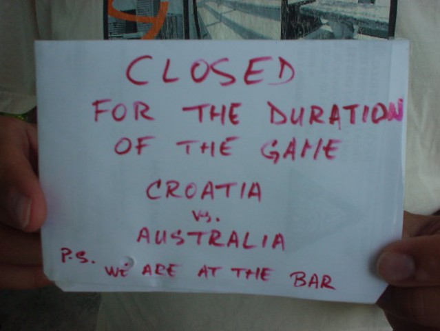 Old notice in Zadar youth hostel
