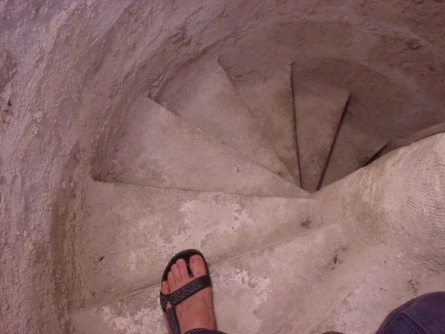 My left foot, walking down the minaret.