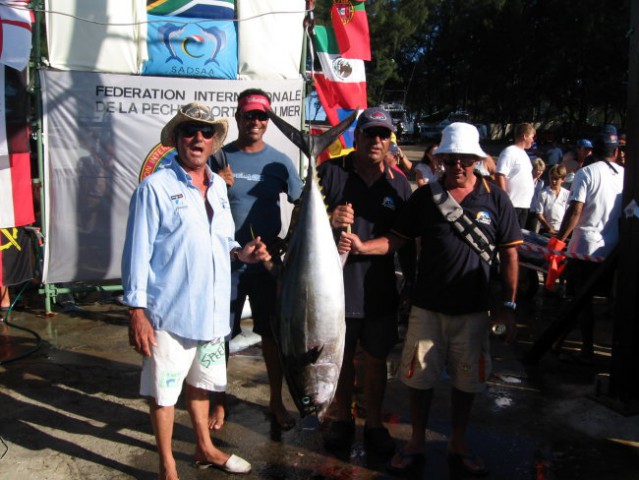 Yelowfin tuna, caa 50kg, ujeta zadnji dan tekmovanja. Takih tun je bilo ujetih kar nekaj.