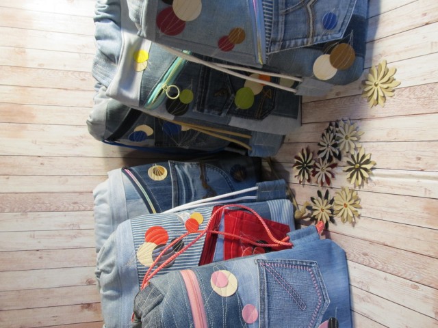 Jeans nahrbtniki / recycled  - foto