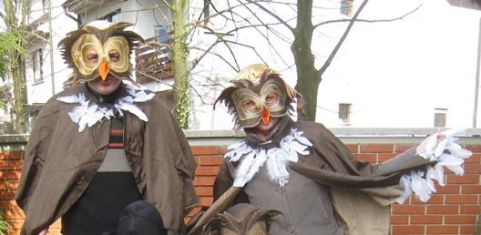 Družinski pustni kostum sove, 70 eur komplet
