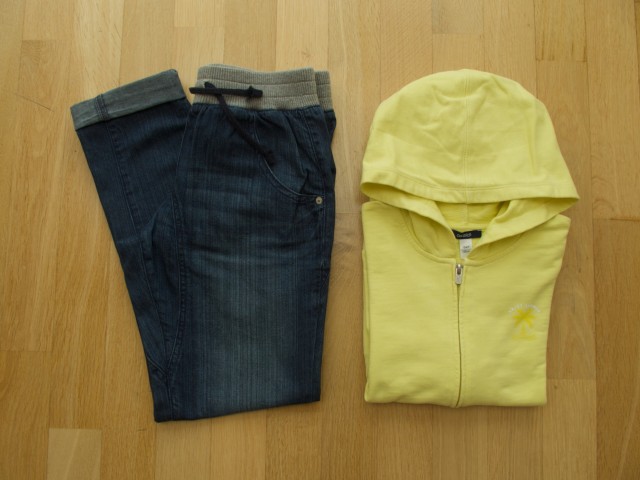 OKAIDI jopa s kapuco + NEXT jeans št. 152 (12 let); 10 eur