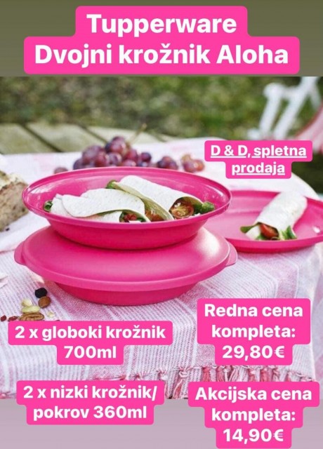 Tupperware dvojni krožnik - foto