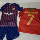 116-122-128 športna fantovska oblačila, majica in kratke hlače Messi in Ronaldo. Mb