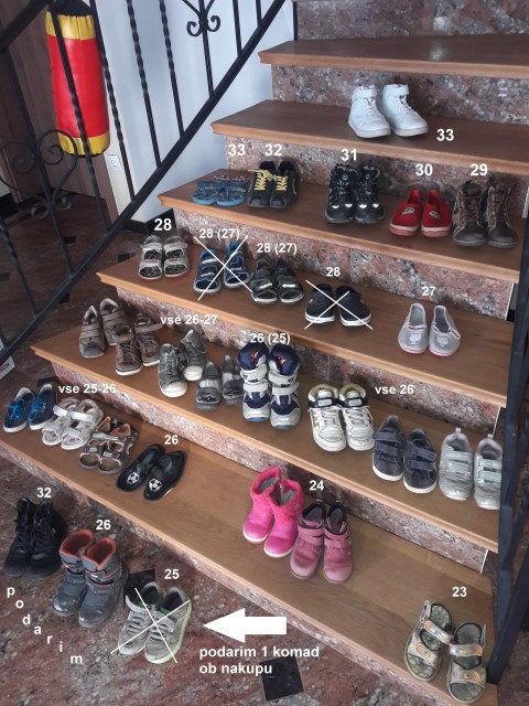 Otroška obutev: čevlji sandali škornji gležnarji 23-33 3-5€