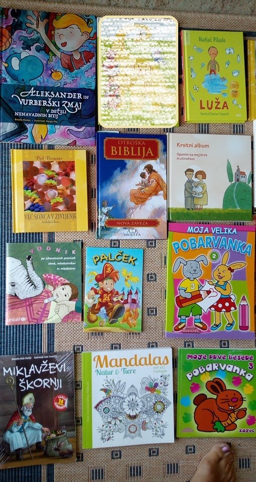 otroške knjige, pobarvanka, Biblija, Luža