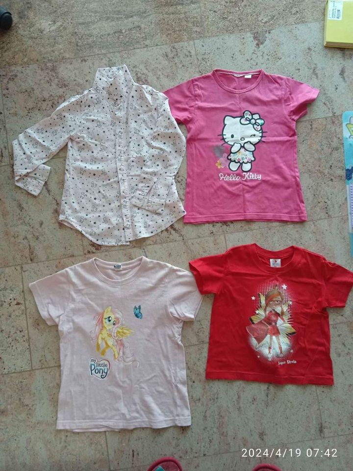 poletna oblačila za deklico 122: 3x majica 1x srajca