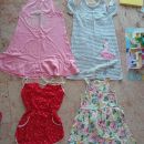 Poletna oblačila za deklico 122-128 3x obleka, pajac