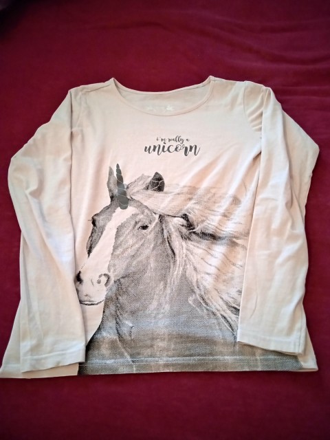 Majica dolg rokav s konjem za 13-14 let ali št. 164 XS-S