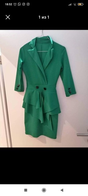 Čudovita elastična zelena obleka XS-S 34-36 18€