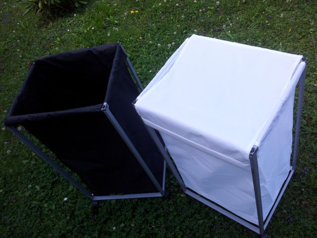 Koš za perilo Ikea, bel neuporabljen,črn brezhiben skupaj za 25 Eur-PRODANO