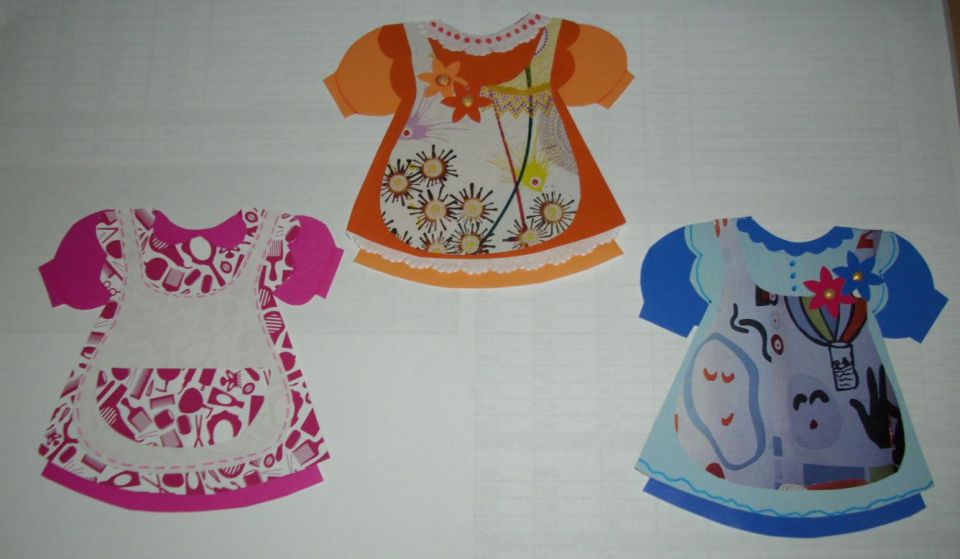Otroške oblekice - papir kolaž - foto povečava