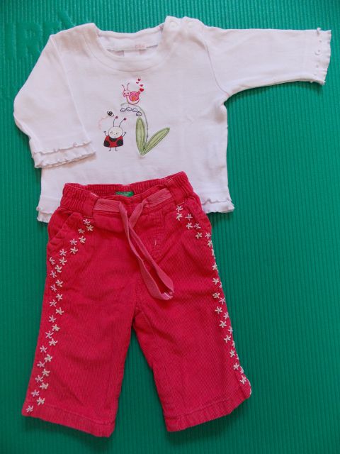 Majčka h&m in žametne hlače Benetton