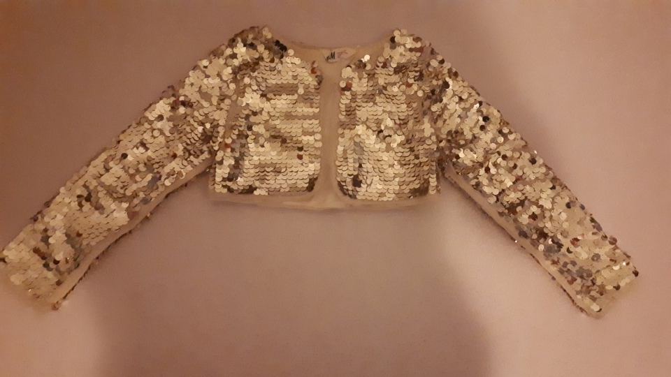 H&M Zlat bolero z bleščicami št.116-122 = 5eur