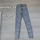 hlače jeans kavbojke tanjše 34 bershka