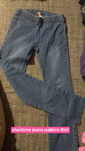 Elastične jeans pajkice 128, 3e