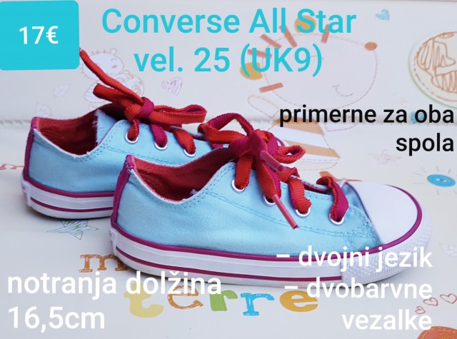 Modro rdeče nizke Converse All Star vel. 25 (UK9)