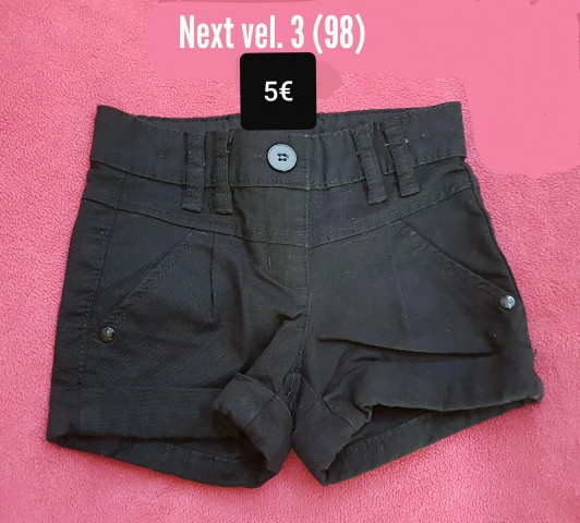 Kratke hlače Next - črne - vel. 3 (98)