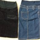 Črno žametno krilo (M) in jeans krilo (L) LA VIE
