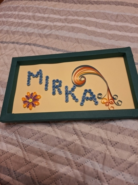 Quilling čestitke v okvirju - foto