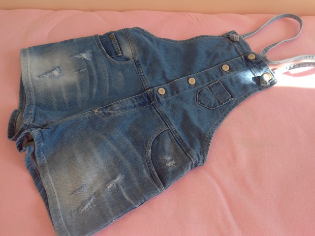 Zara 140, jeans kratke hlače na naramnice
