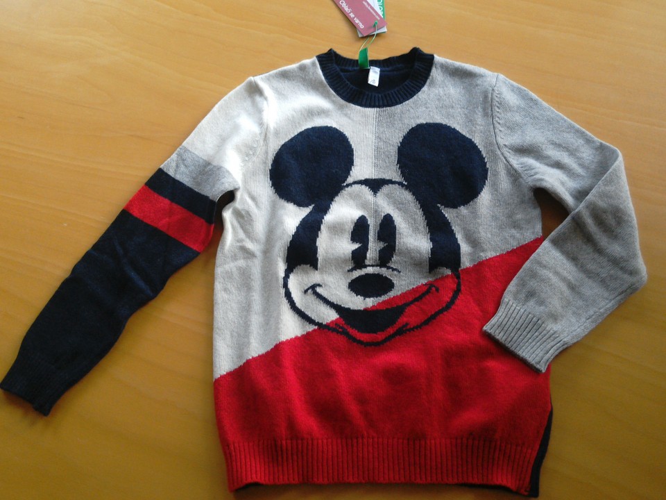 NOV pulover disney Mickey benetton xs oz.4-5 - foto povečava