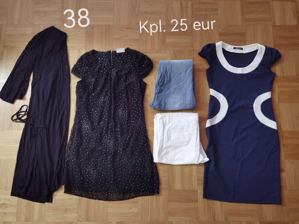2x obleka, 2x hlače, dolga tanka jopa