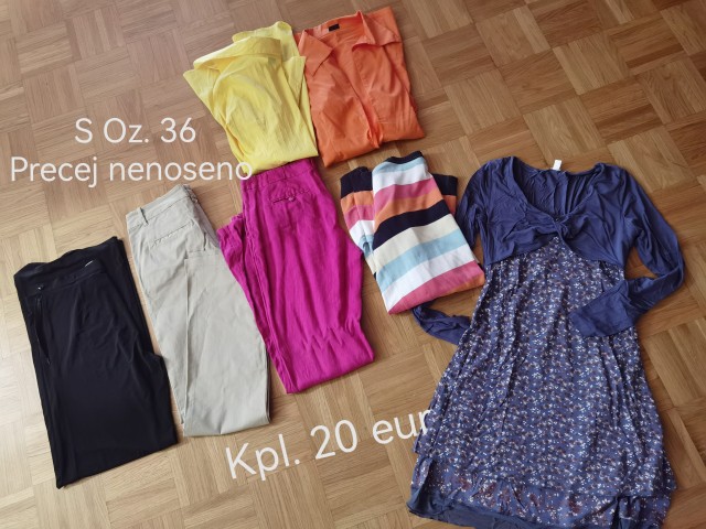 Obleka, 2 daljši srajci, 3x hlače, jopa