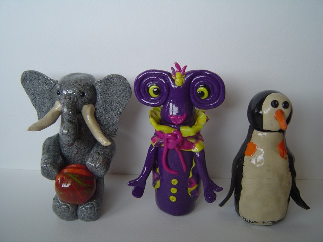 Slonček in pingvinček 9-letnice iz delavnice v pasaži Maxija, ter vesoljčica od Mamči