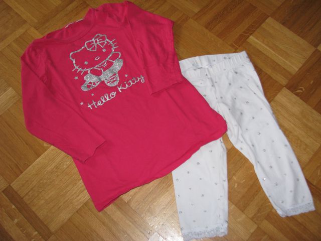 Pižama H&M št.110/116, hlače 3/4, zg.del tunika