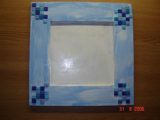 Lesen okvir, akrilne barve, mozaik, lak