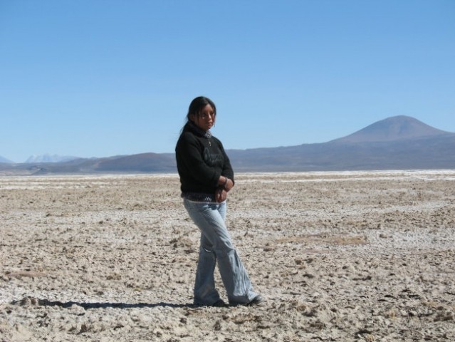 Lost girl in Bolivian altiplano 