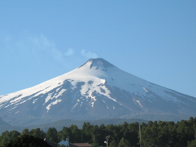 The nearby volcano Villarrica