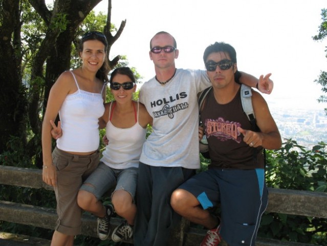 Luciene, Claudia, me and Jose on Corcovado mountain