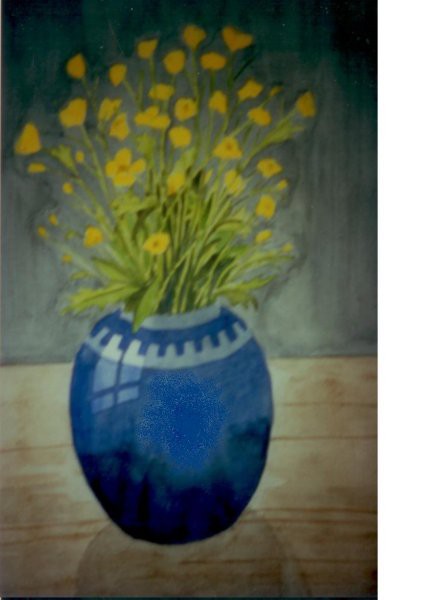 Vaza s cvetjem (po predlogi)