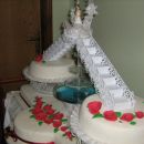 poročna torta s fontano za mojo sodelavko
