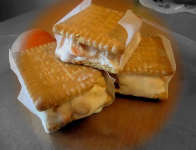 Sladoledni sendviči z marelicami