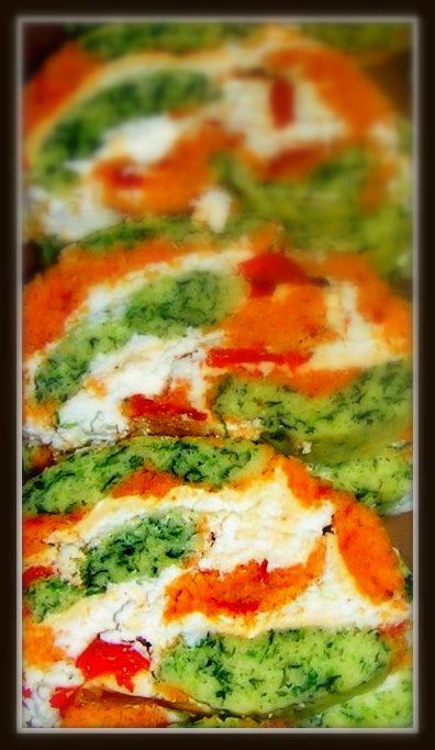 ajvar špinača rolada