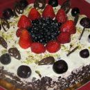 Bučno-pistacijeva borovničeva torta