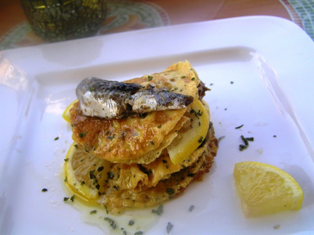 Jajčne omlete s sardinami