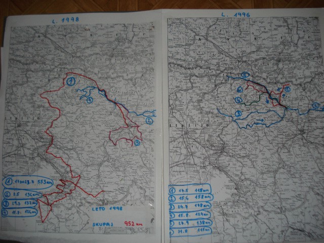 Na teh zemljevidih so vrisane moje njaboljše etape po sloveniji v sezoni