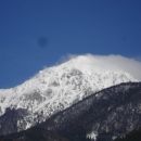 Storžič  , pogled iz preddvorskega jezera.